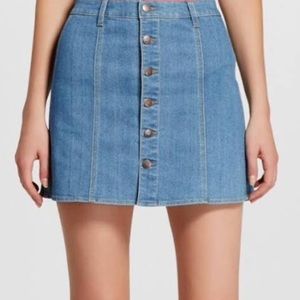 Mossimo light wash button up skirt